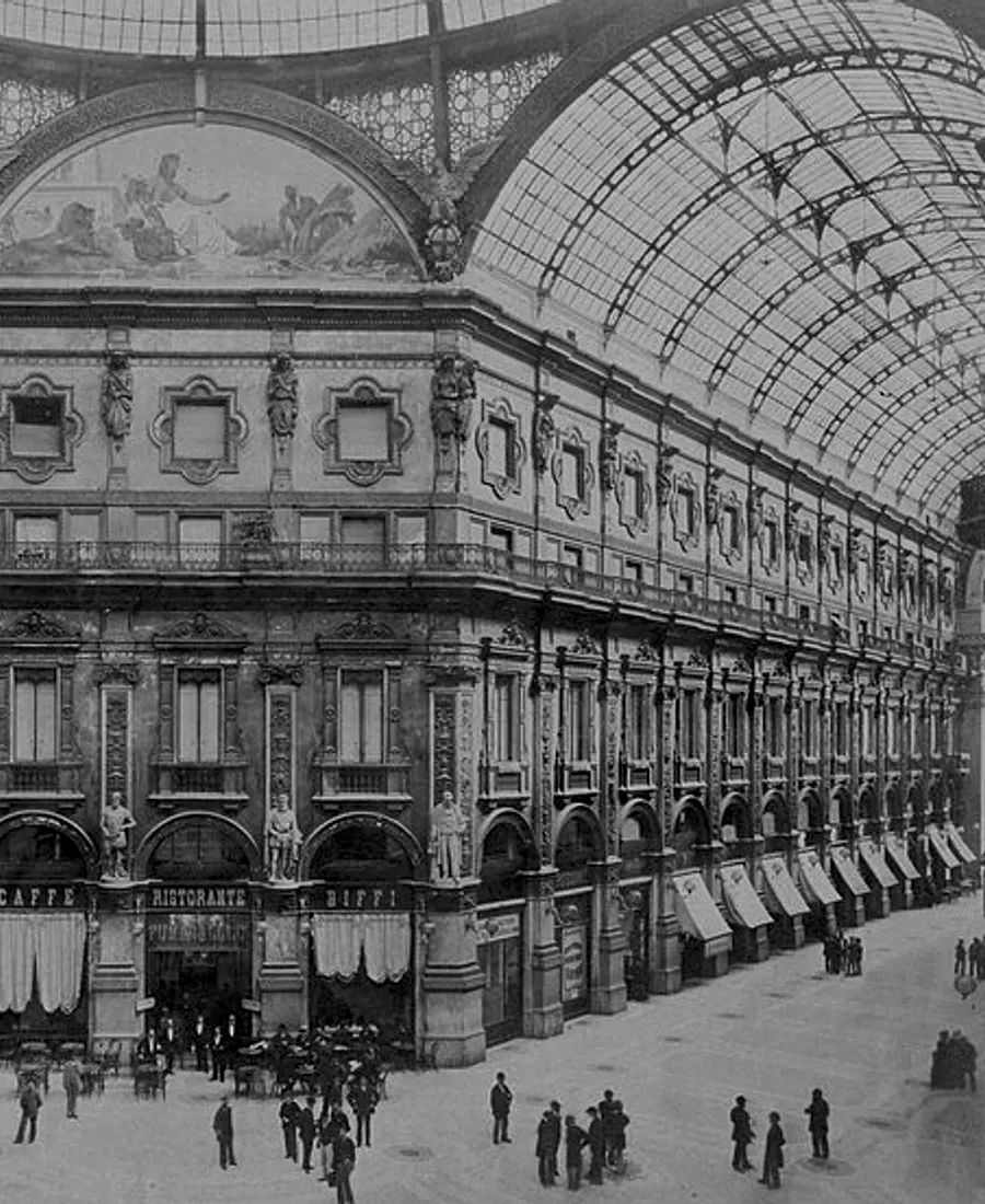 The Galleria Vittorio Emanuele II in Milan, photographed in the late nineteenth century